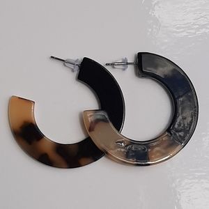 Flat Hoop Colorblock Earrings